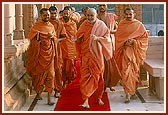 Swamishri in the mandir pradakshina