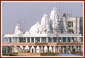 The final touches are being given to the newly built Shri Swaminarayan mandir made of marble