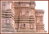 The Akshardham complex with stones stacked to be used