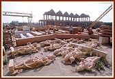 Some murtis to be installed in the mandovar (outside wall) of Akshardham monument