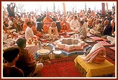 Swamishri during the yagna rituals