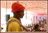 Tribal devotees perform a traditional dance 