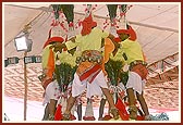 Tribal devotees from different villages perform a variety of traditional dances to please Swamishri