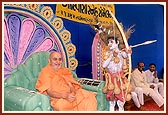 Swamishri blesses a tribal satsangi boy