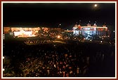 Evening assembly on the mandir precincts