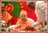 Swamishri is enthused in meeting the veteran devotees and blesses them
