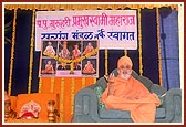 Blessing the satsang assembly