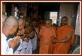  Swamishri blesses the sadhaks who are eager for the parshad diksha ceremony that day