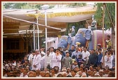  Devotees had occupied the assembly hall and every part of the mandir compound