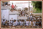  Devotees had occupied the assembly hall and every part of the mandir compound