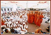  The newly initiated parshads and sadhus dance with elation