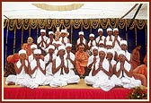 Twenty-two initiated parshads with Swamishri