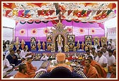 Murtis in the yagnashala prior to the pratishtha ceremony