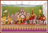Kishores perform a traditional dance during the pratishtha assembly