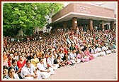 Devotees doing darshan of the Rath Yatra festival