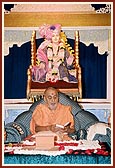 Reading the Shikshapatri during puja
