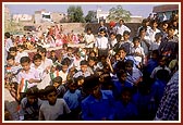 Children of the local Bal Mandal during a satsang assembly
