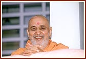 Swamishri in a happy, divine mood&nbsp;