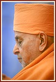 Swamishri engrossed in the assembly