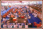 A view of the foundation-stone laying ceremony for the BAPS shikharbaddh mandir on the birthplace of Aksharbrahma Gunatitanand Swami