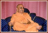 Swamishri during a satsang assembly