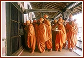 Doing darshan of Dada Khachar's west facing Darbar (Athamana Orda) sanctified by Shriji Maharaj 