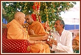 Under the auspices of the Golden Anniversary Celebration BAPS Children's Forum, children who were declared winners in recitation competitions were blessed with awards by Swamishri