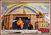 Swamishri seated during the welcome assembly