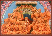 The 39 newly initiated sadhus with Swamishri