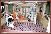 A life-size diorama depicting the meeting between Bhagwan Swaminarayan and Bishop Reginald Heber