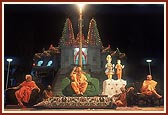 Welcome assembly by the mandir steps