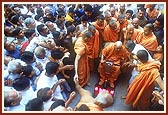 Blessing the devotees
