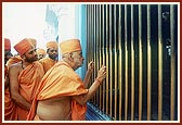 Doing darshan of holy relics of Bhagwan Swaminarayan 