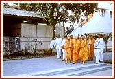 On his way to perform morning puja