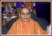 Swamishri in a happy, humble mood 