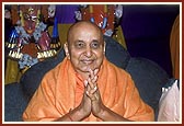 Swamishri in a happy, humble mood 