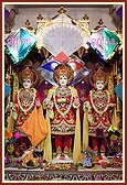 Thakorji surrounded by kite decorations on the occasion of Uttarayan