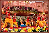 &nbsp;Youths perform a traditional dance during the Uttarayan assembly