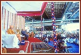 A mahapuja was performed at the 'Shri Pricoating' factory and thereafter Swamishri addressed the employees