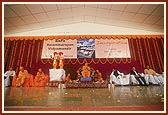 Swamishri during the inaugural assembly of BAPS Swaminarayan Vidyamandir