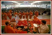 A mass mahapuja ritual