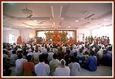 Performs murti-pratishtha arti of the deities&nbsp;