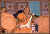 Senior sadhus of the Chhatralay garland Swamishri