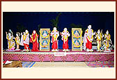 Swamishri performs the pratishtha rituals of BAPS Shri Swaminarayan Mandirs (hari mandirs) for the suburbs of Maninagar and Vadaj in Amdavad 