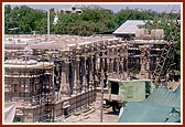 The ongoing construction of shikharbadddh BAPS Swaminarayan mandir in Bhavnagar