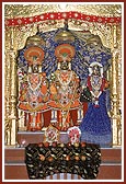 Shri Ghanshyam Maharaj and Shri Dharmadev and Bhaktimata