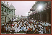 The Rath Yatra festival assembly in the mandir precincts
