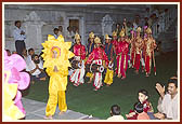 Festively attired children at the front of the Rath Yatra procession