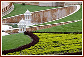 Manicured lawns and gardens almost ready at Akshardham