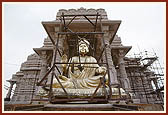 The murti being transported inside the monument